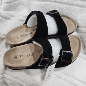 TF STAR Black and Brown Sandals